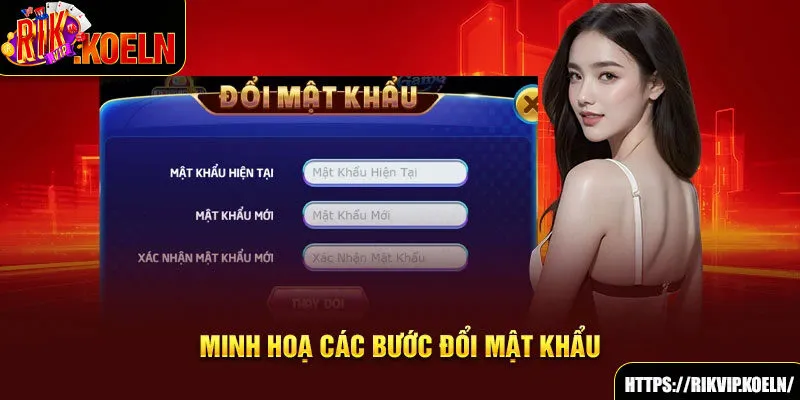 Minh hoạ các bước đổi mật khẩu